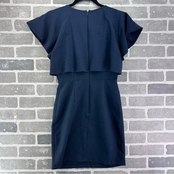 ASOS Double layer mini wiggle dress navy size 4 - Picture 8 of 8